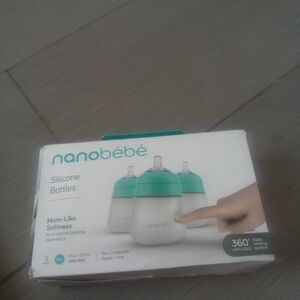 Nanobebe Silicon Bottles 3 Pack 9oz 270ml 360 Triple Venting System Non...